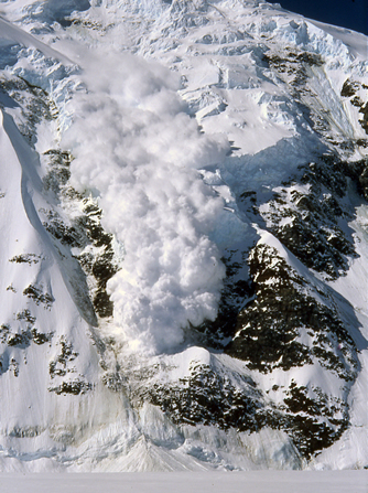 Ice fall-triggered avalanche in St. Elias Mountains, AK